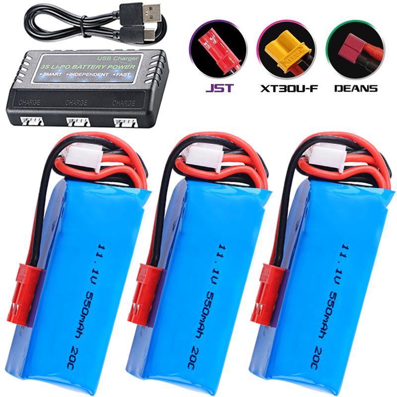 Drone Racing Charger - Baterai Lipo 11.1V 550mAh untuk helikopter