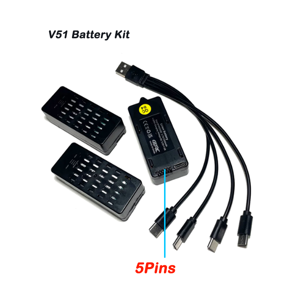 Drone Racing Charger - 3PCS Baterai 4D-V51 3.7V 1300mAh Baterai